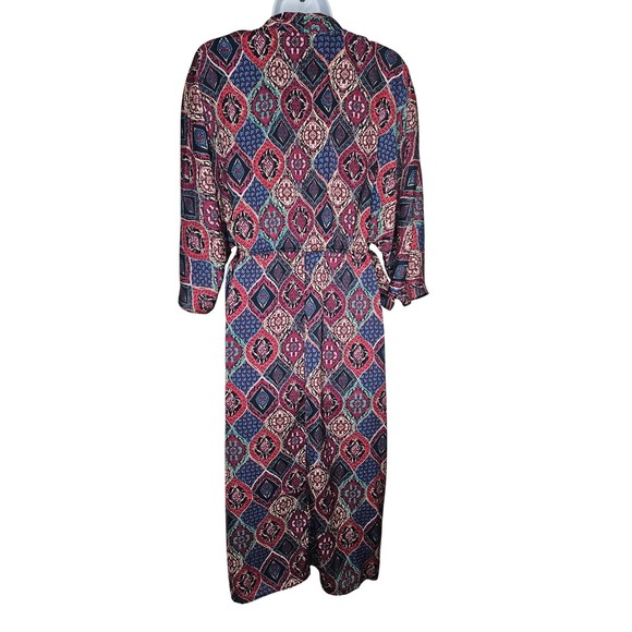 NWT Anthropologie Miska Midi Dress Medium Plum Prune Paisley Print Duster - Picture 2 of 7
